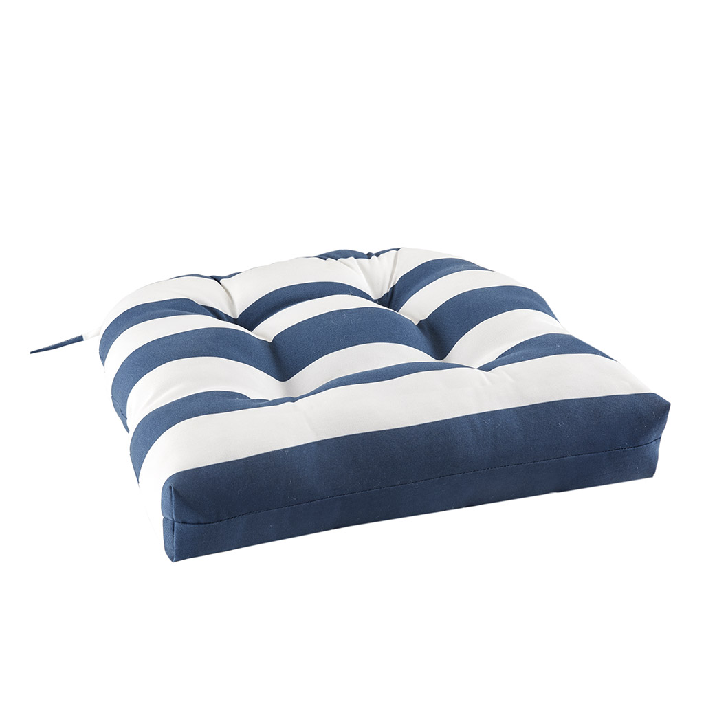 

Madison Park - Percee Printed Cabana Stripe 3M Scotchgard Outdoor Seat Cushion - Navy - 20x20x3