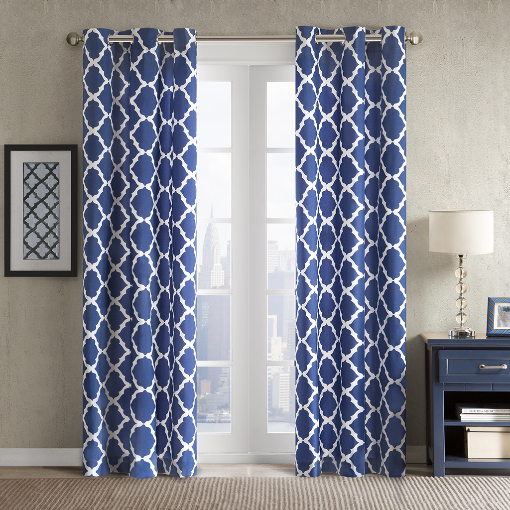 

Intelligent Design - Palermo Energy Efficient Window Curtain Pair - Blue - 84" Panel