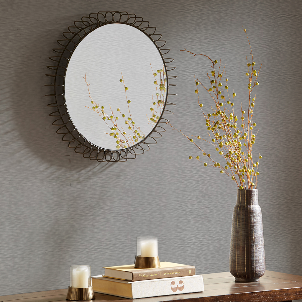 

Madison Park - Cirque Iron Circle Mirror - Bronze - Medium