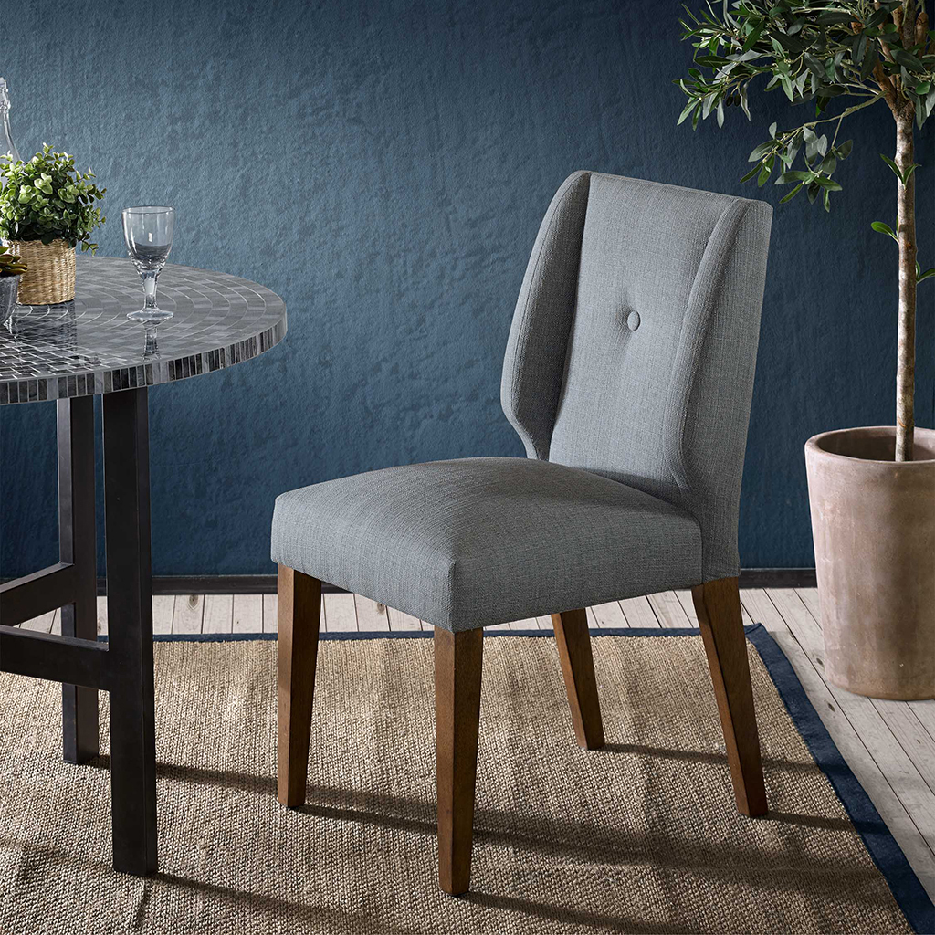 

INK+IVY - Portland Dining Chair (Set of 2) - Dark Grey/Pecan - See below