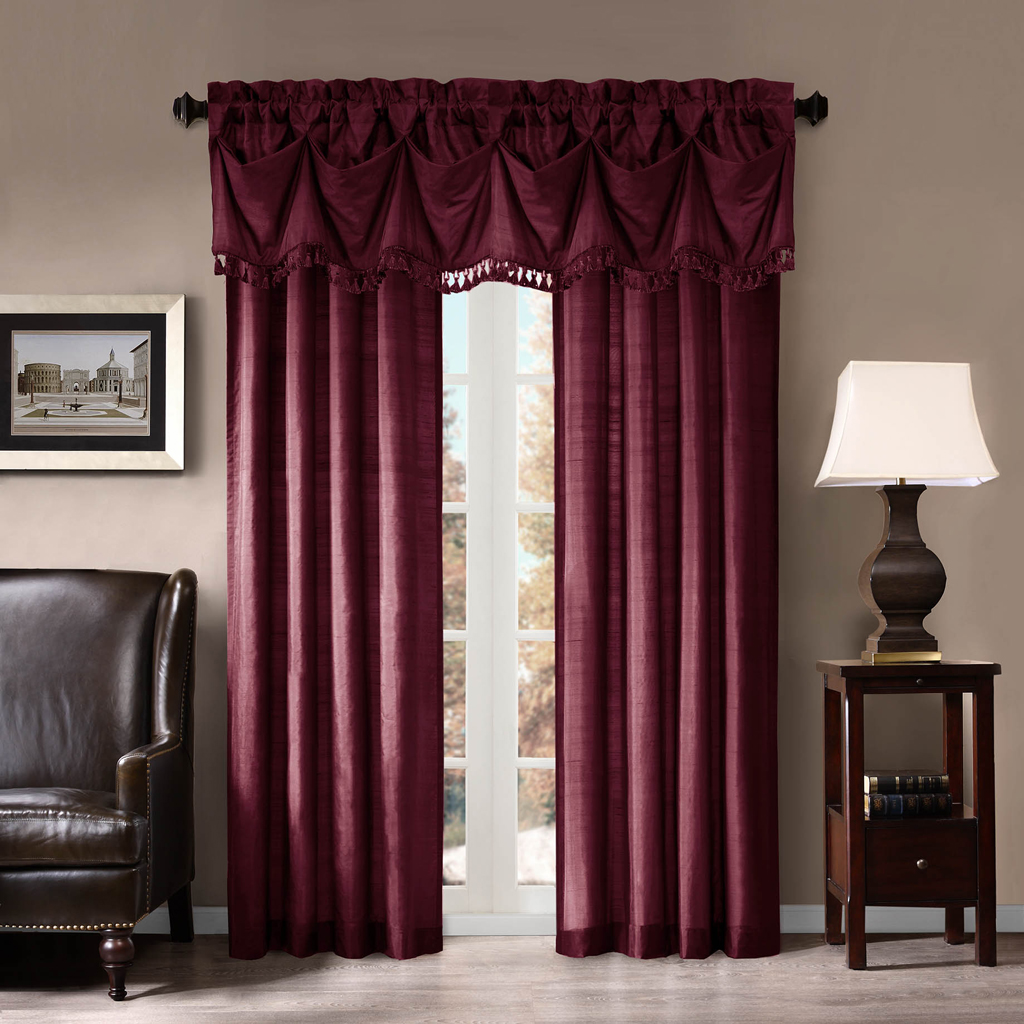 

Madison Park - Imperial Silk Window Curtain - Red - 84" Panel