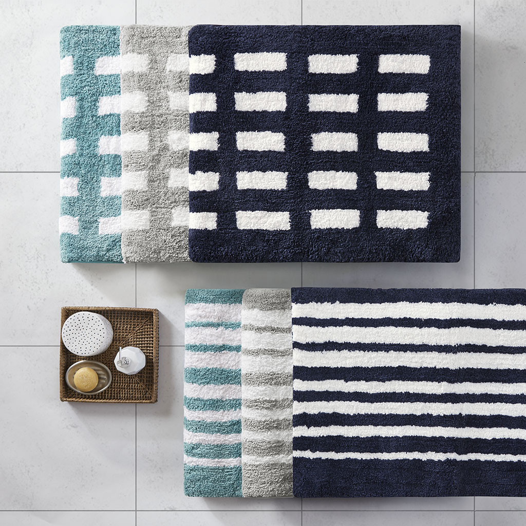 

Madison Park - Kagen Reversible High Pile Tufted Bath Rug - Aqua - 21x34