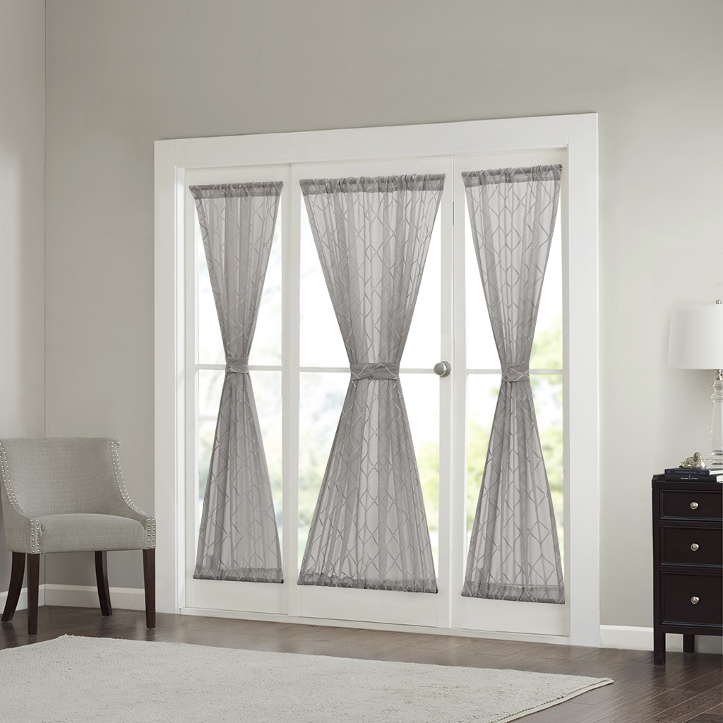 

Madison Park - Irina Diamond Sheer Sidelight Panel - Grey - 25x72