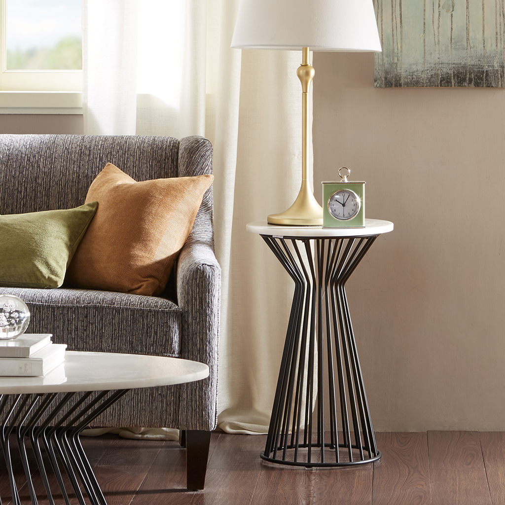 

Madison Park - Marbury Pedestal - White/Black - See below