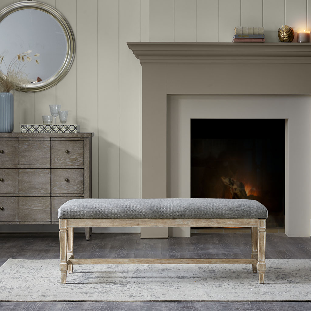 

Martha Stewart - Demi Accent Bench - Grey - See below