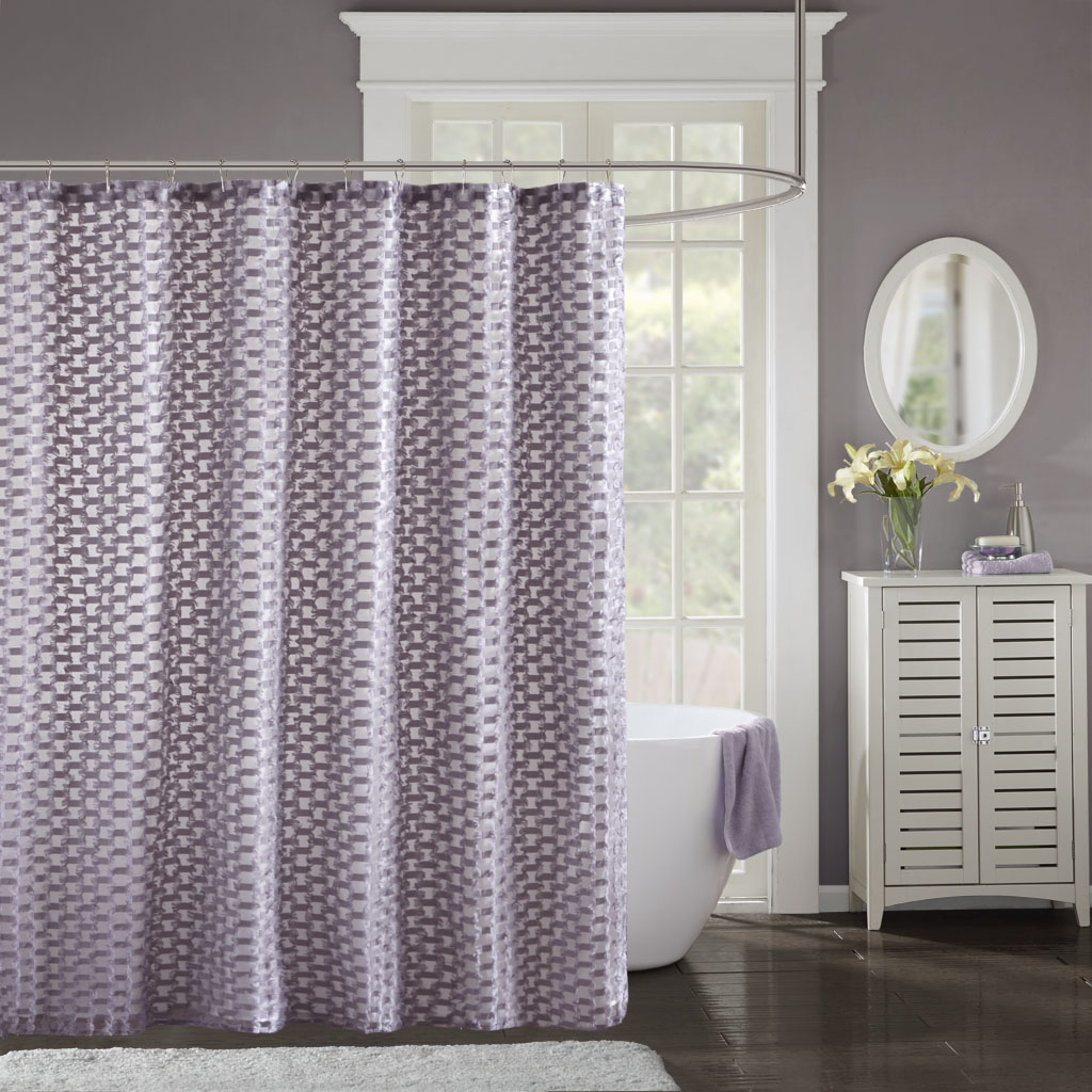 

Madison Park - Erin Clipped Shower Curtain - Purple - 72x72