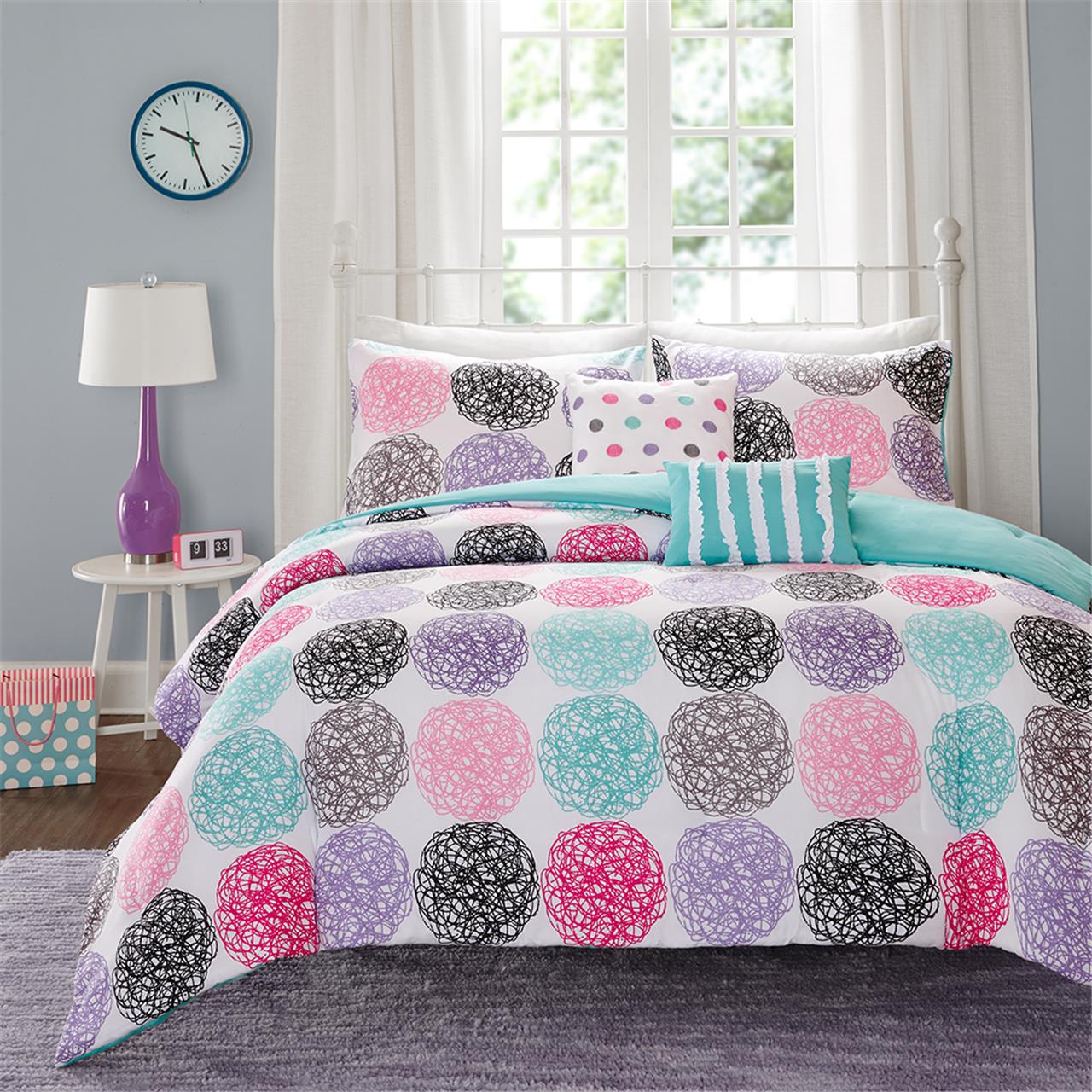 

Mi Zone - Carly Comforter and Decorative Pillow Set - Purple - Full