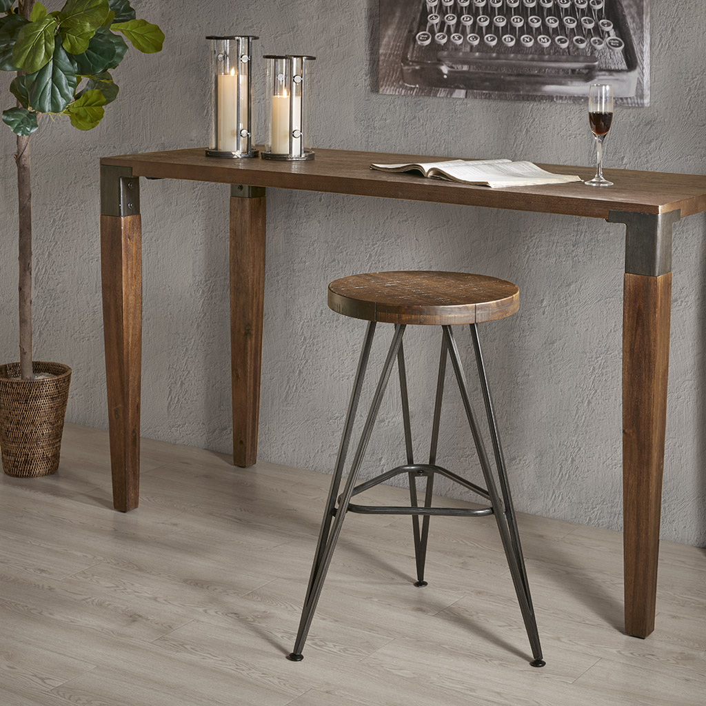 

INK+IVY - Trestle Barstool - Dark Brown - See below