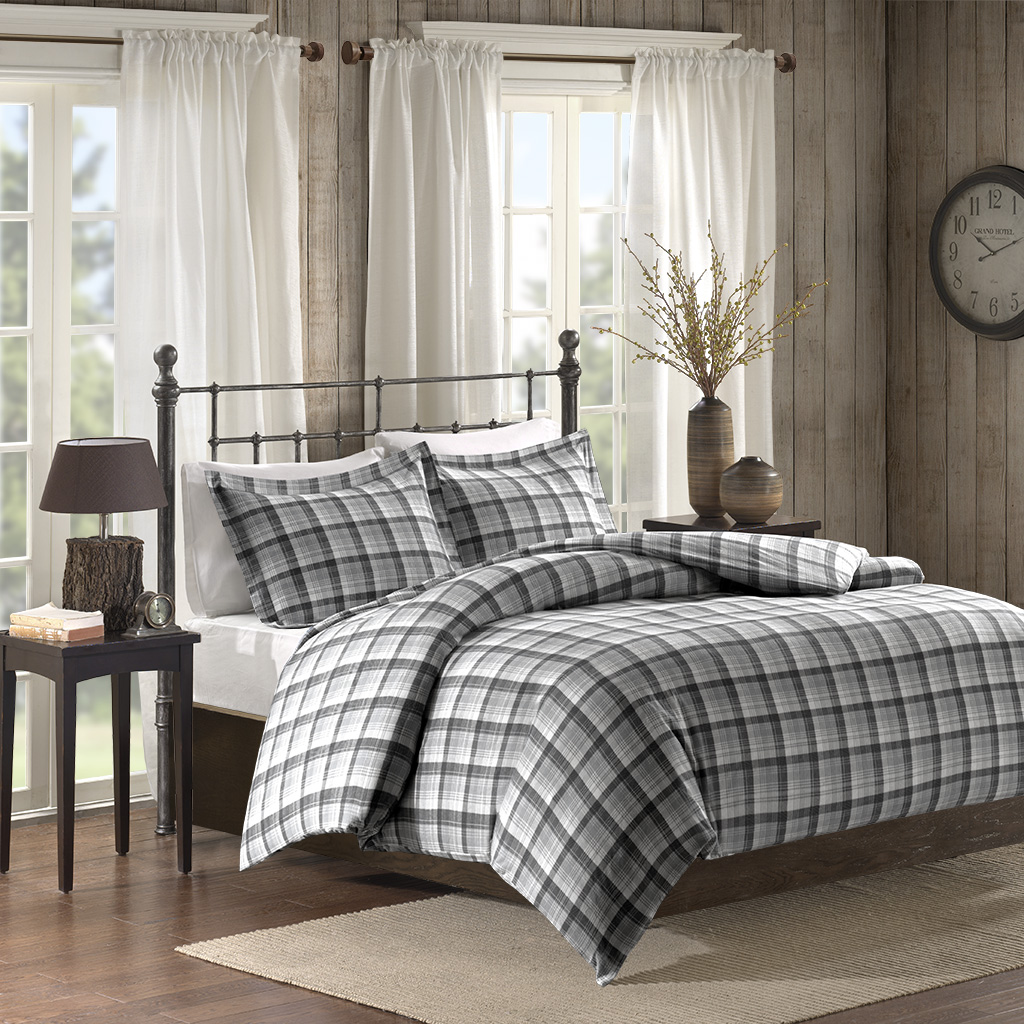 

Woolrich - Tasha Flannel Comforter Mini Set - Tasha Grey - King