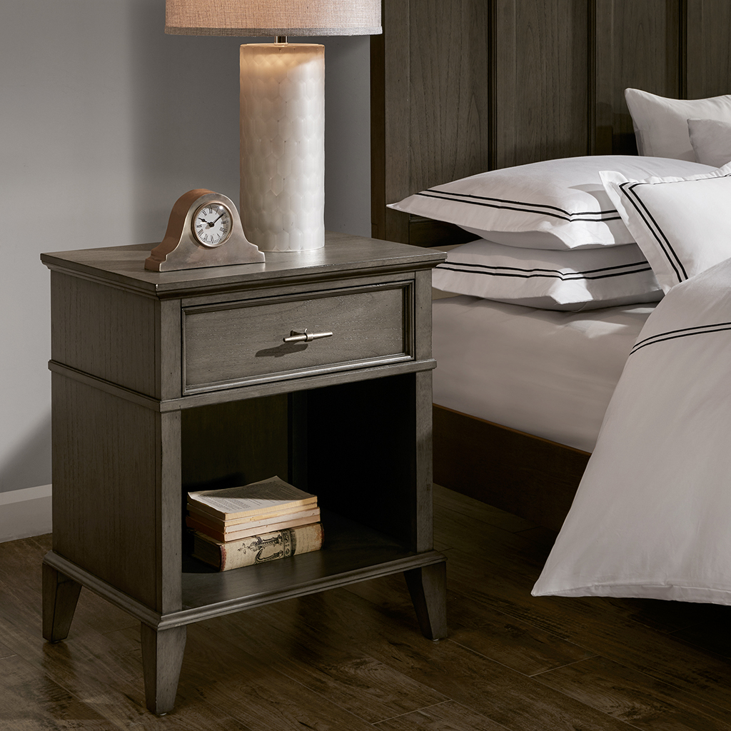 

Madison Park Signature - Yardley 1 Drawer Night Stand - Reclaimed Grey - See below