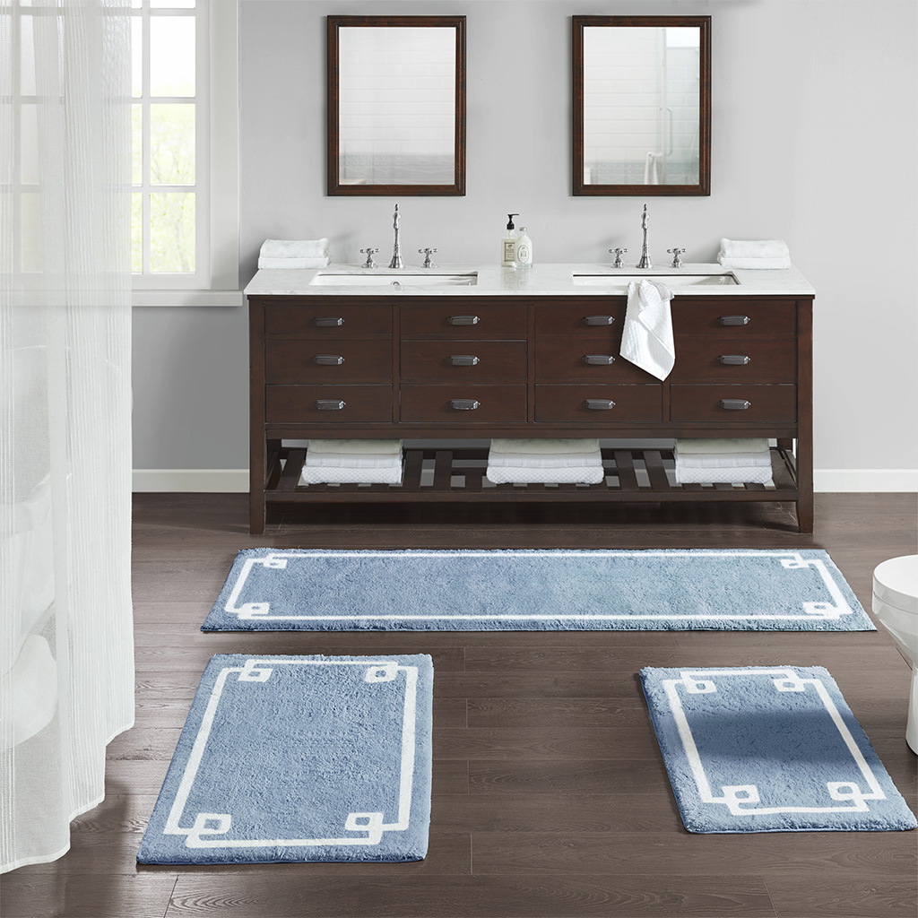 

Madison Park - Evan Cotton Tufted Bath Rug - Blue - 20x30