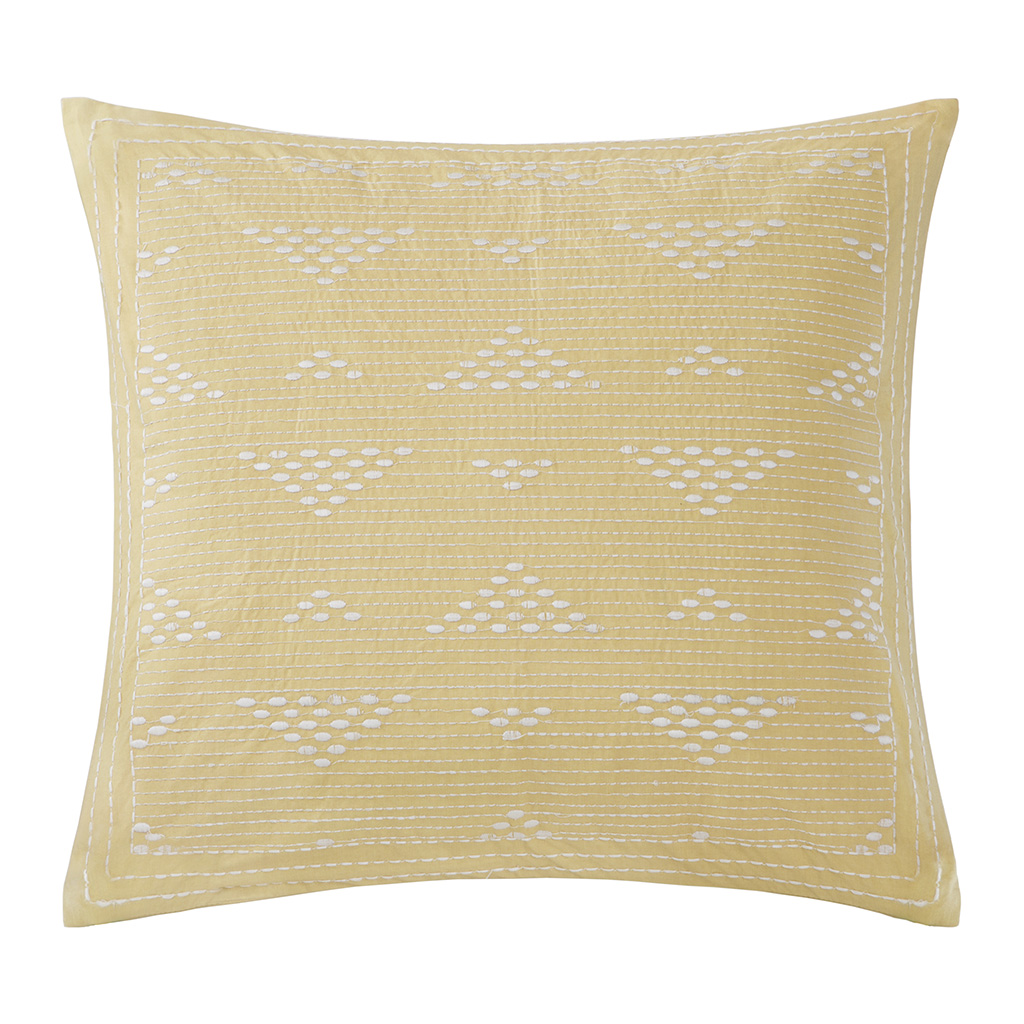 

INK+IVY - Cario Embroidered Square Pillow - Yellow - 18x18