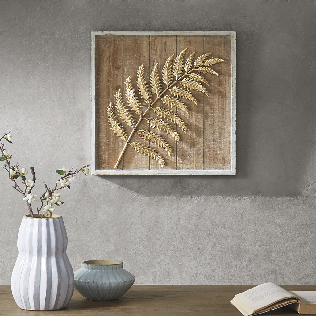 

Madison Park - Fern Leaf Decor - Brown/Gold - Right