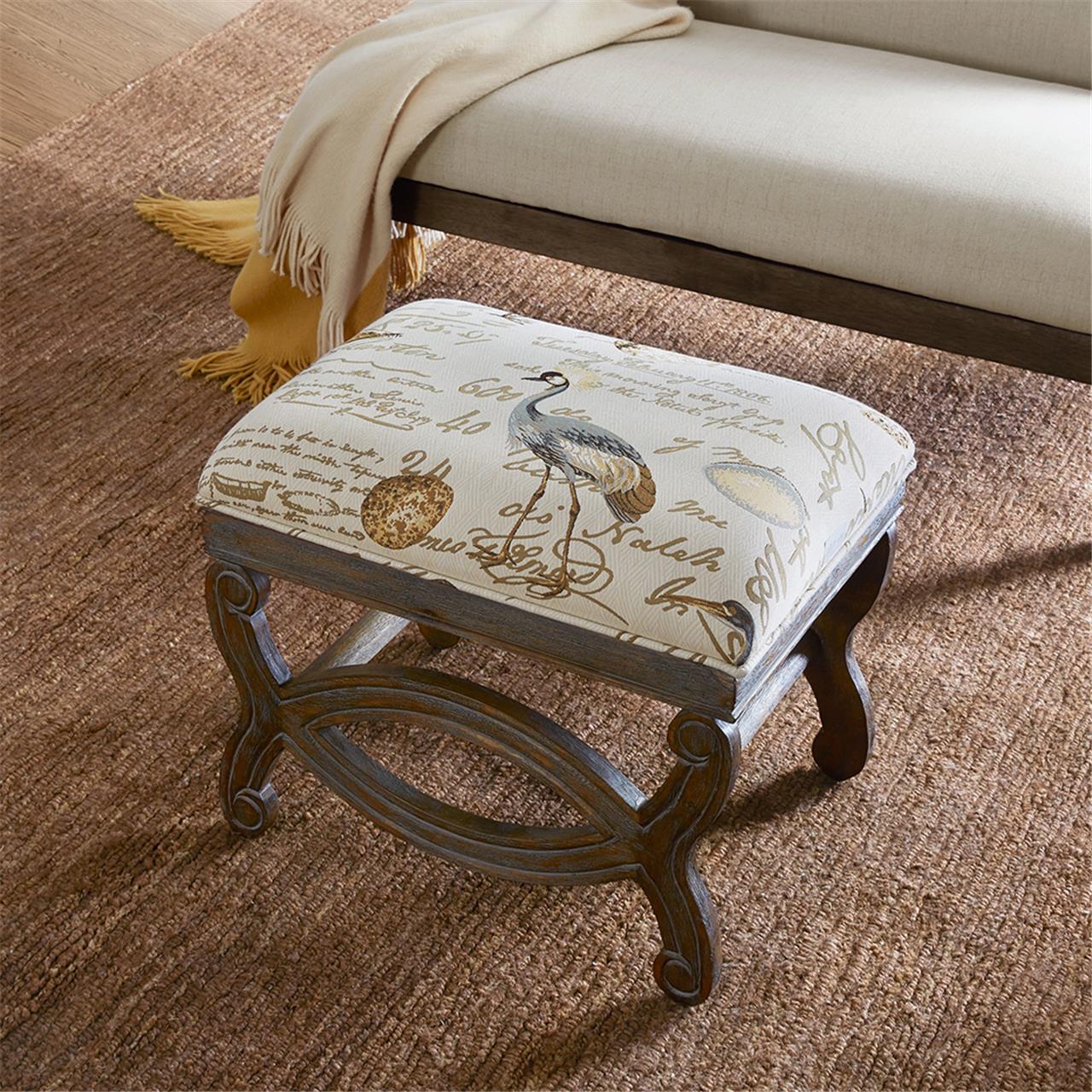 

Madison Park - Candice Exposed Wood Ottoman - Multi - See below