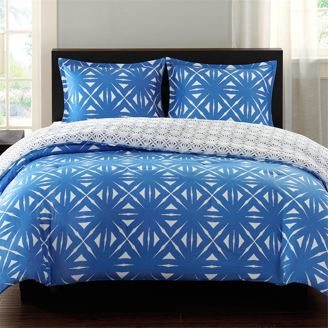 

Echo Design - Lattice Geo Reversible Comforter Mini Set - Blue - King