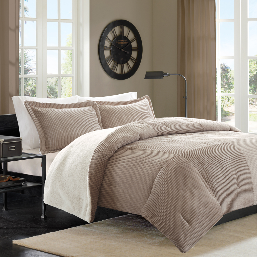 

Madison Park - Cambridge 3 Piece Comforter Set - Tan - Full/Queen