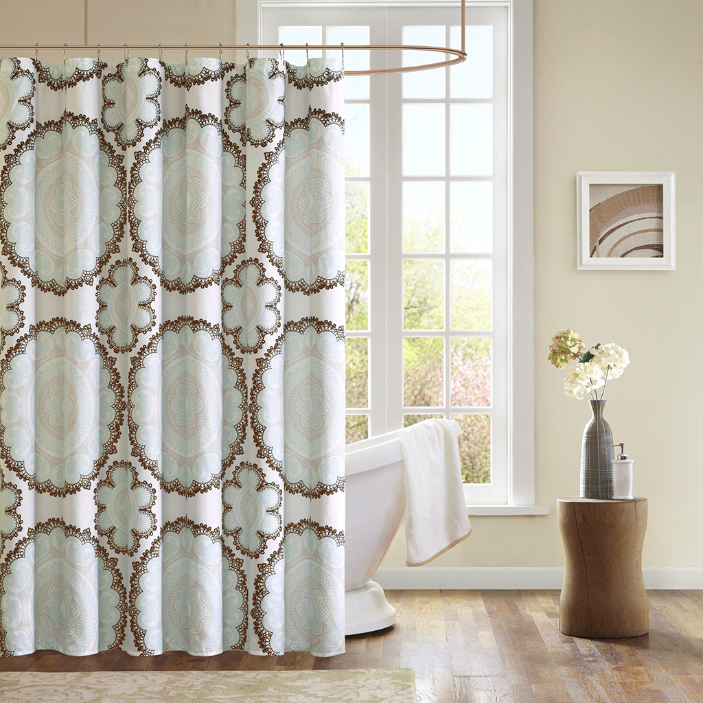 

Mi Zone - Delphine Shower Curtain - Blue - 72x72