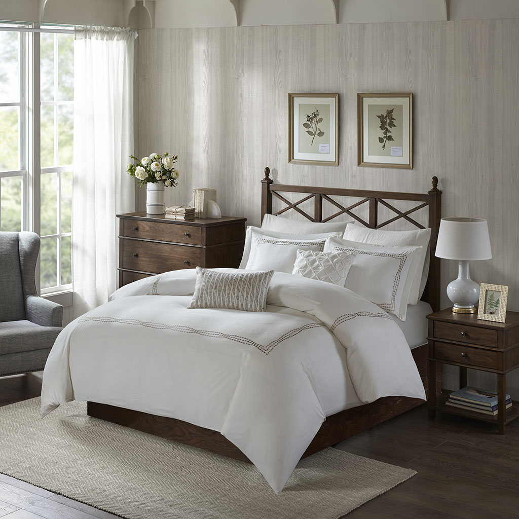 

Harbor House - Burke 5 Piece Cotton Duvet Set - Taupe - Full/Queen