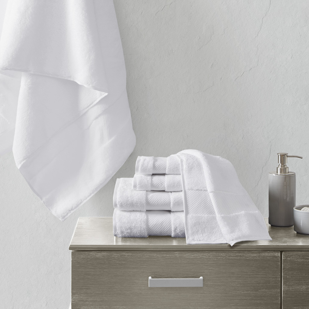 

Madison Park Signature - Turkish 6 Piece Bath Towel Set - White - See below