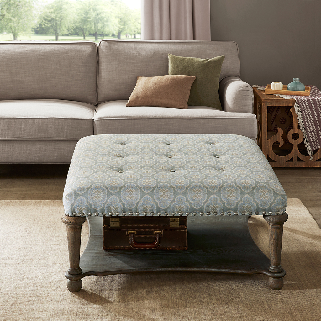 

Madison Park - Darcy Ottoman - Blue/Green - See below