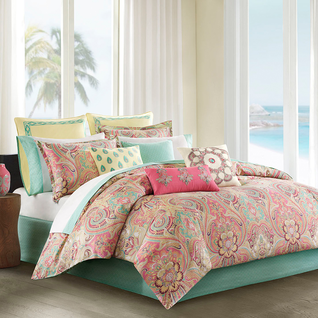 

Echo Design - Guinevere Comforter Set - Coral - Full