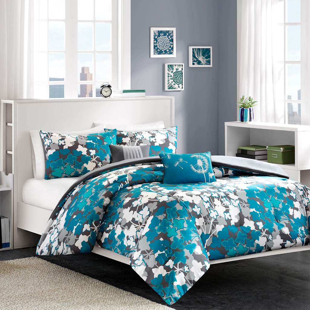 

Intelligent Design - Barb Comforter Set - Blue - Twin XL