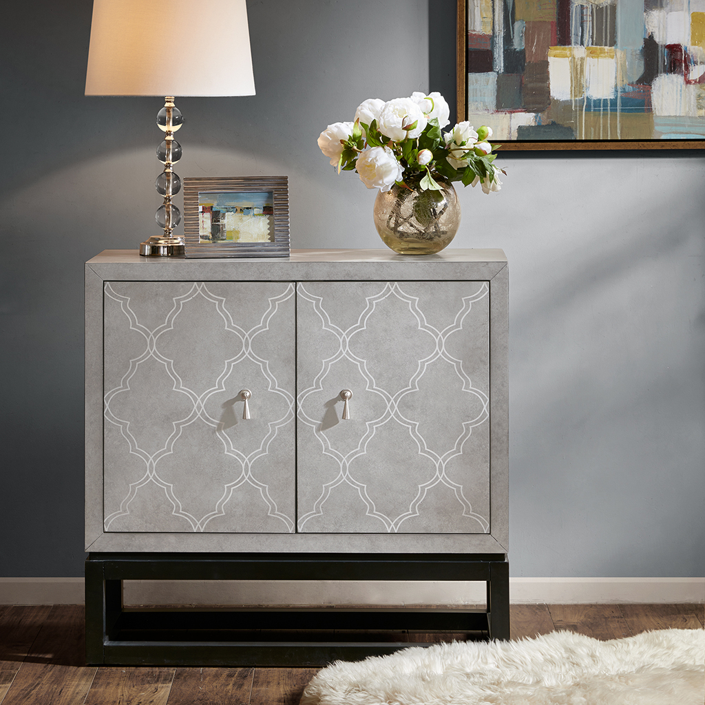 

Madison Park - Keyser 2-Door Cabinet - Grey/Black - See below