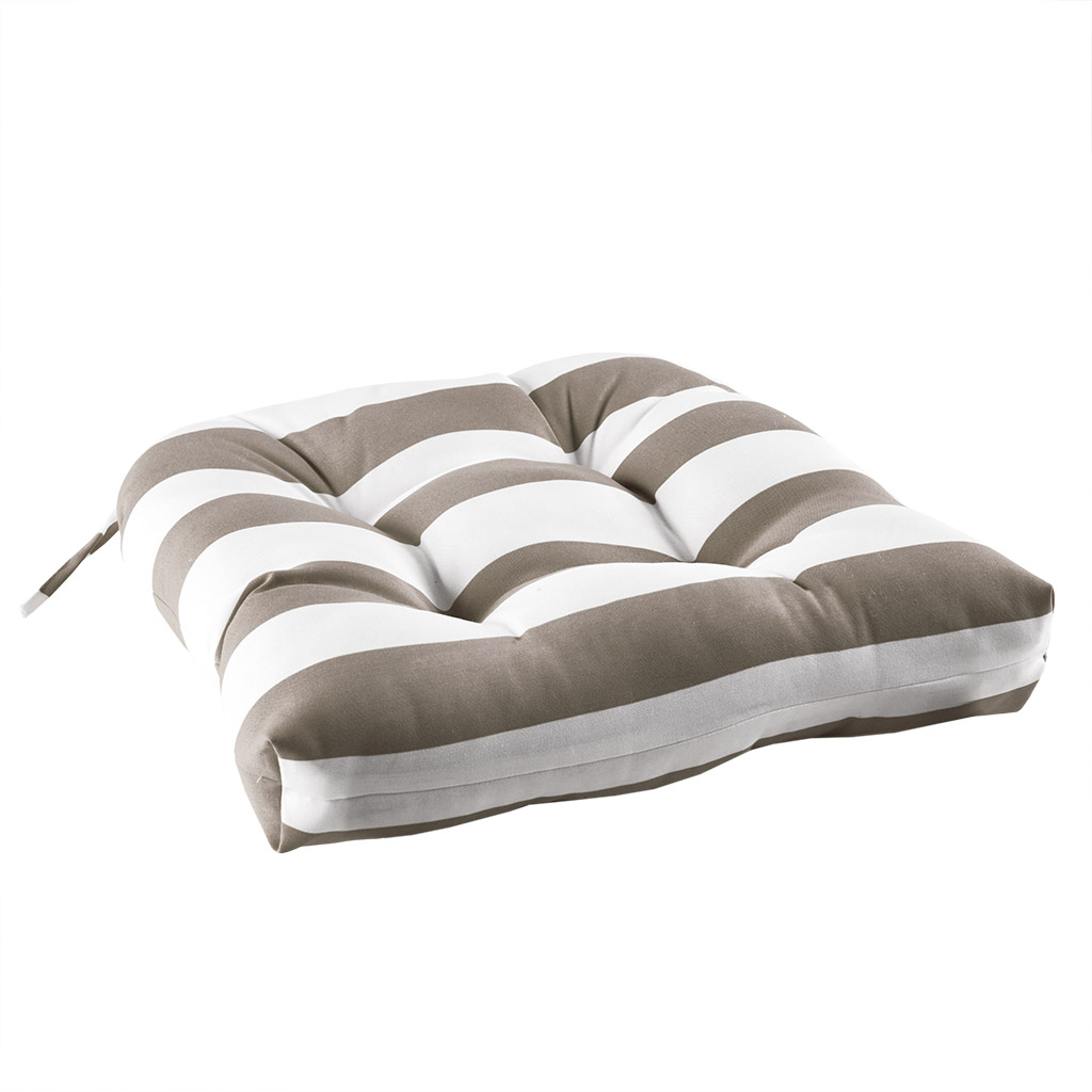 

Madison Park - Percee Printed Cabana Stripe 3M Scotchgard Outdoor Seat Cushion - Grey - 20x20x3