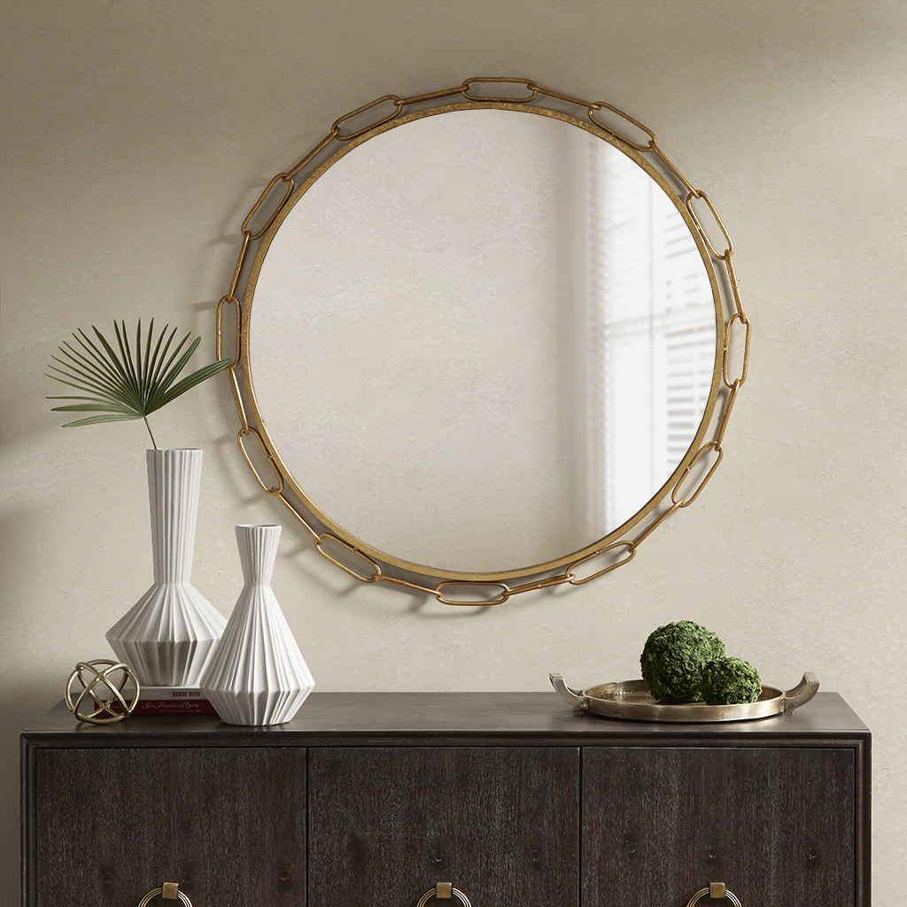 

Madison Park Signature - Chainlink Decor Mirror - Gold - See below