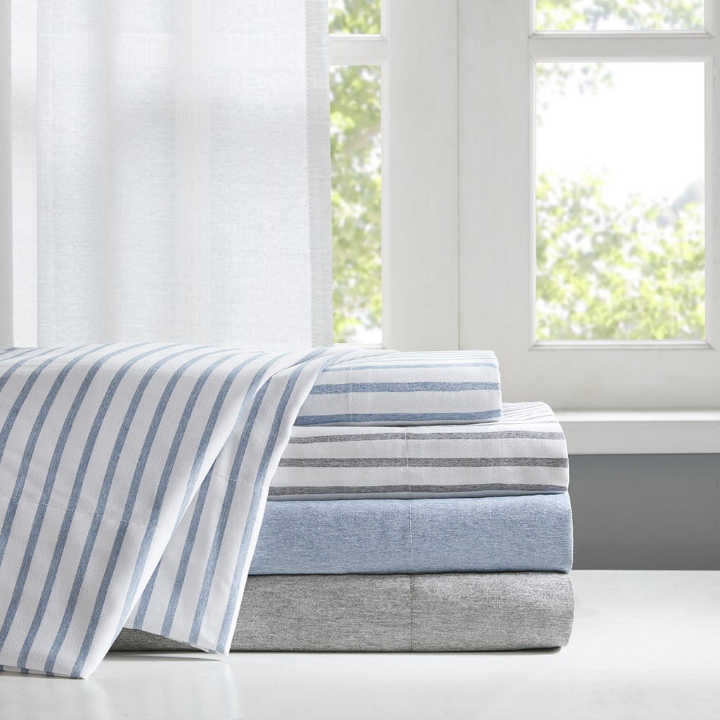 

Madison Park Essentials - Chambray Sheet Set - Blue Stripe - Twin XL