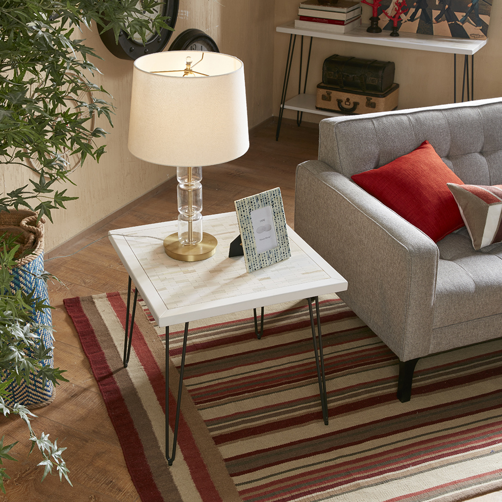 

INK+IVY - Woodbrick End Table - White/Black - See below