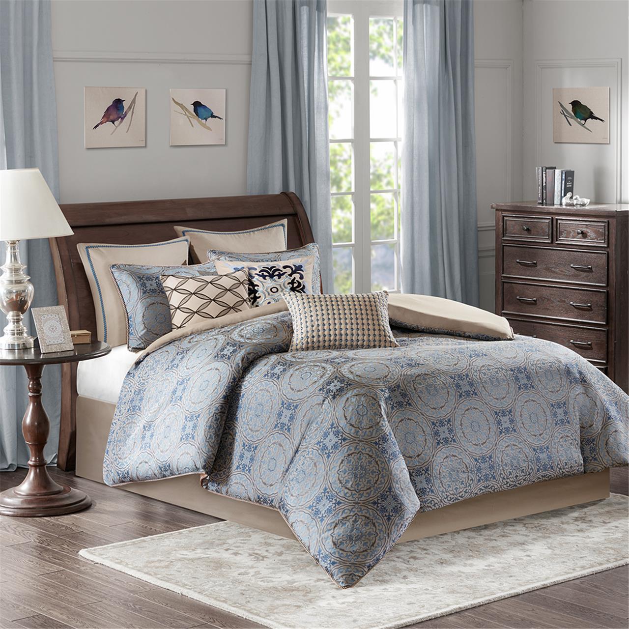 

Bombay - Benedict Comforter Set - Blue - Queen