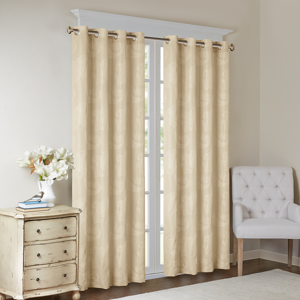 

Madison Park - Arabella Paisley Jacquard Window Panel - Champagne - 84" Panel