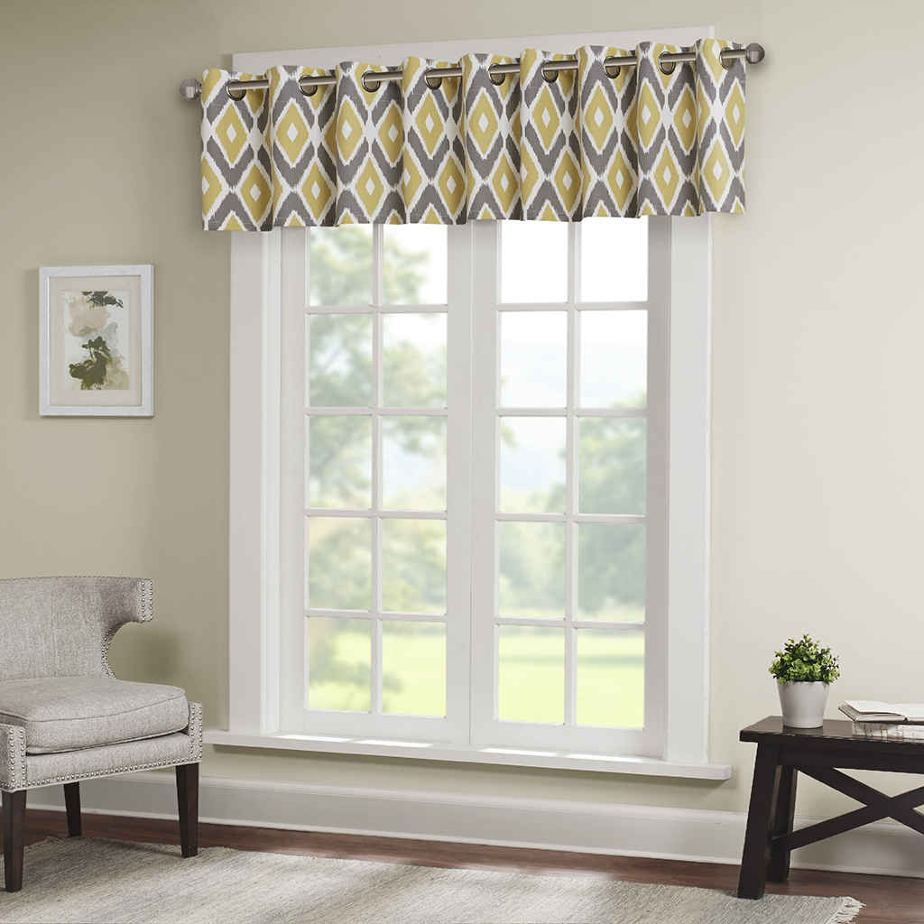 

Madison Park - Ashlin Diamond Printed Valance - Yellow - 50x18