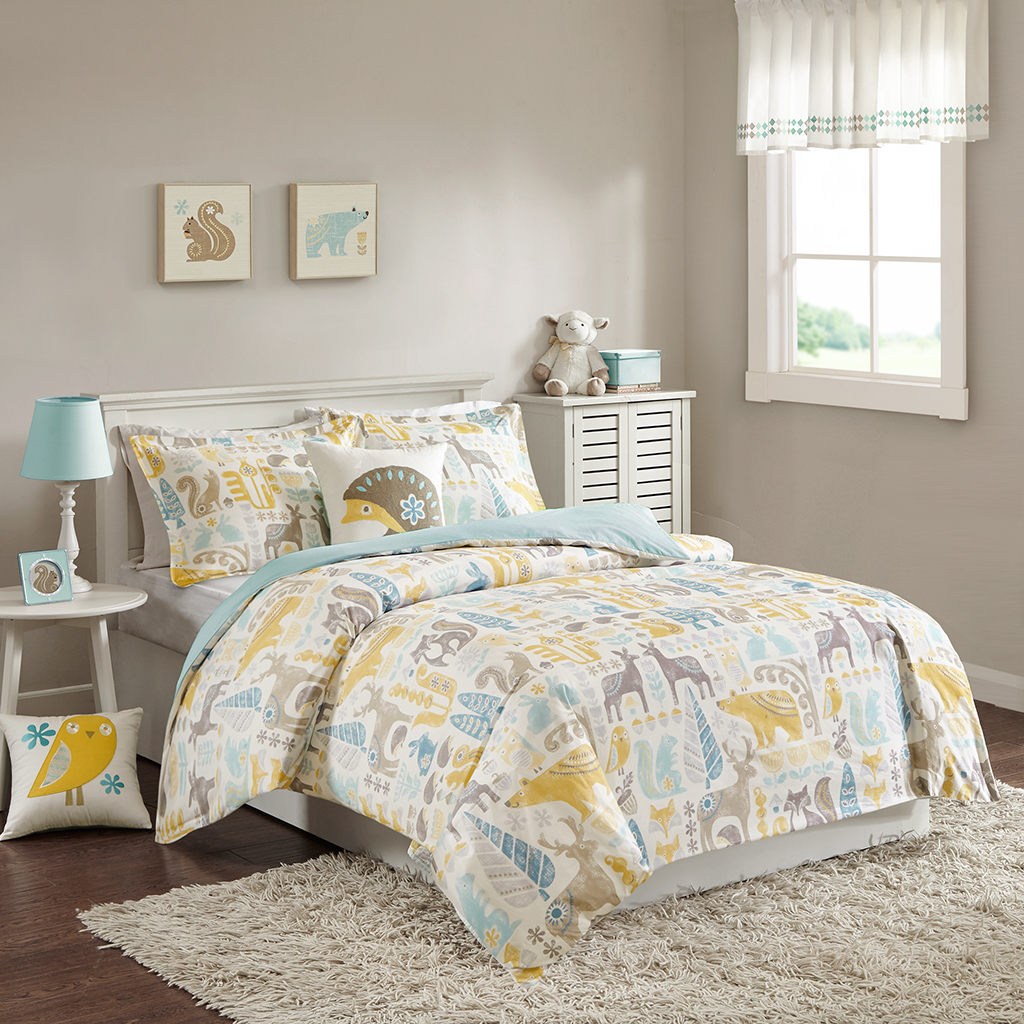

INK+IVY Kids - Woodland Comforter Set - Aqua - Twin