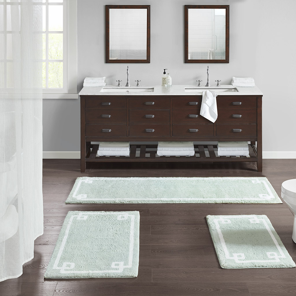 

Madison Park - Evan Cotton Tufted Bath Rug - Seafoam - 20x30