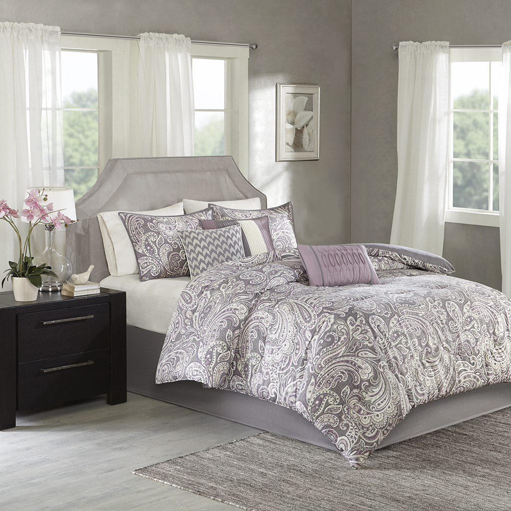 

Madison Park - Gabby 7 Piece Comforter Set - Purple - Queen