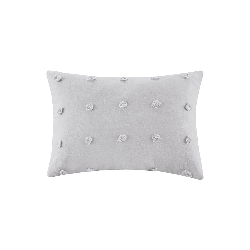 

Urban Habitat - Brooklyn Cotton Jacquard Pom Pom Oblong Pillow - Grey - 14x20