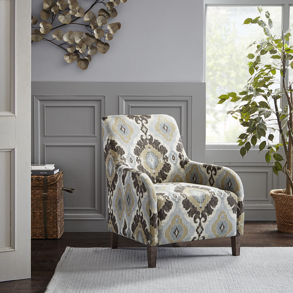 

Madison Park - Clayburne Accent Chair - Silver Blue Multi - See below