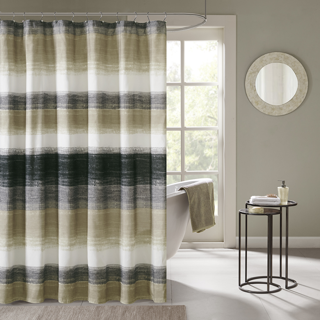 

Madison Park Essentials - Saben Printed Shower Curtain - Taupe - 72x72