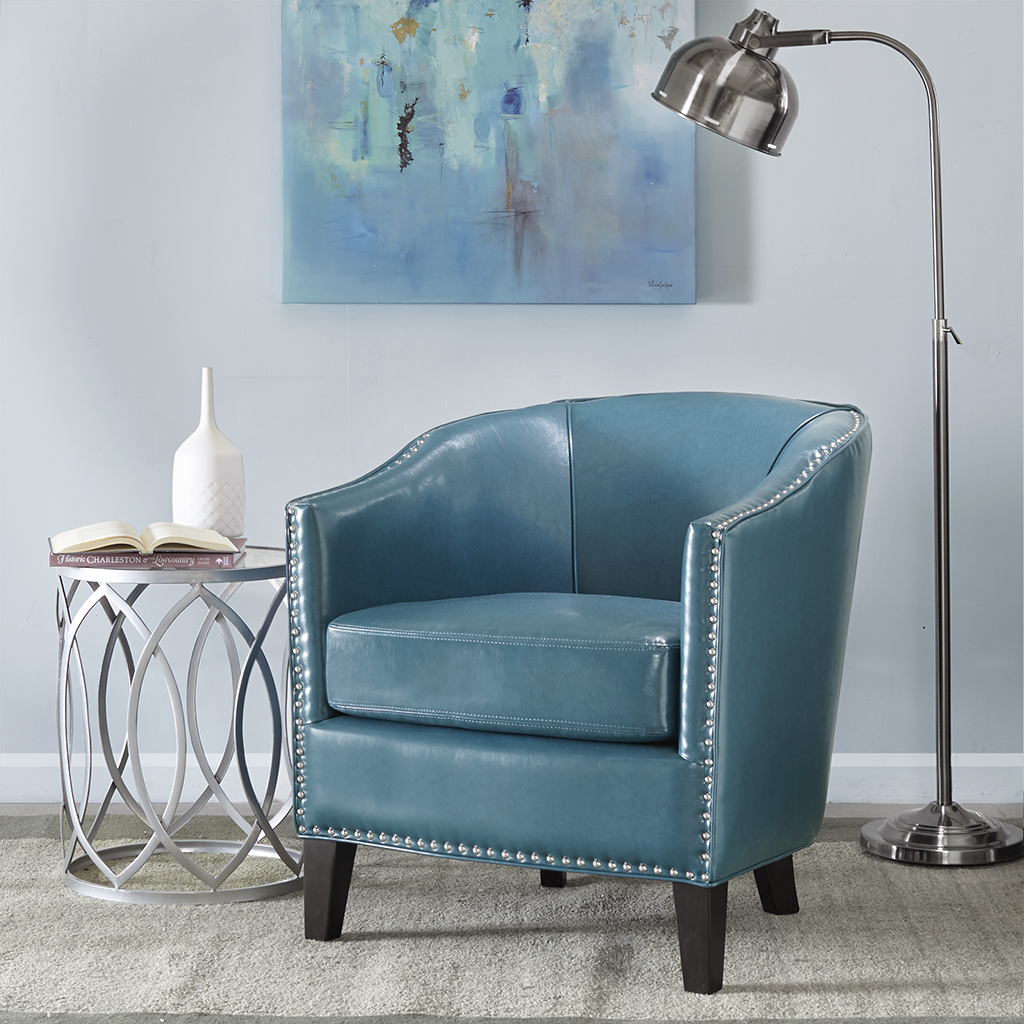 

Madison Park - Fremont Barrel Arm Chair - Blue - See below