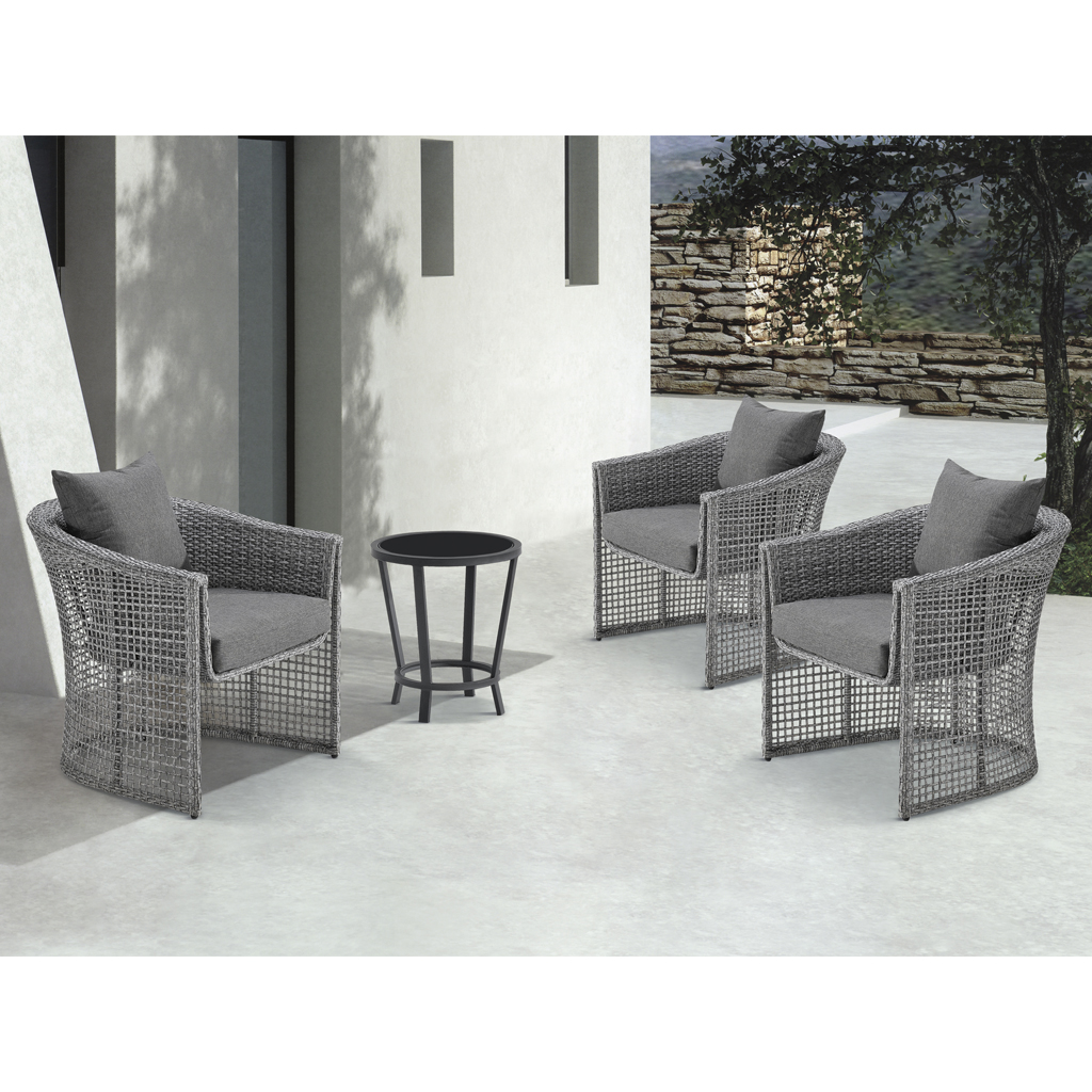 

Madison Park - Monaco Patio Wicker Lounge Chair - Grey - See below