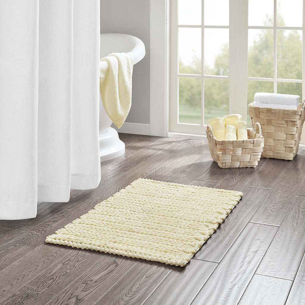 

Madison Park - Lasso 100% Cotton Chenille Chain Stitch Rug - Yellow - 20x30