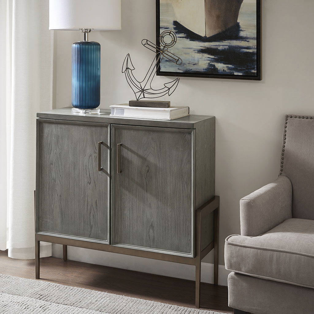

Madison Park - Clausen Accent Chest - Grey/Bronze - See below