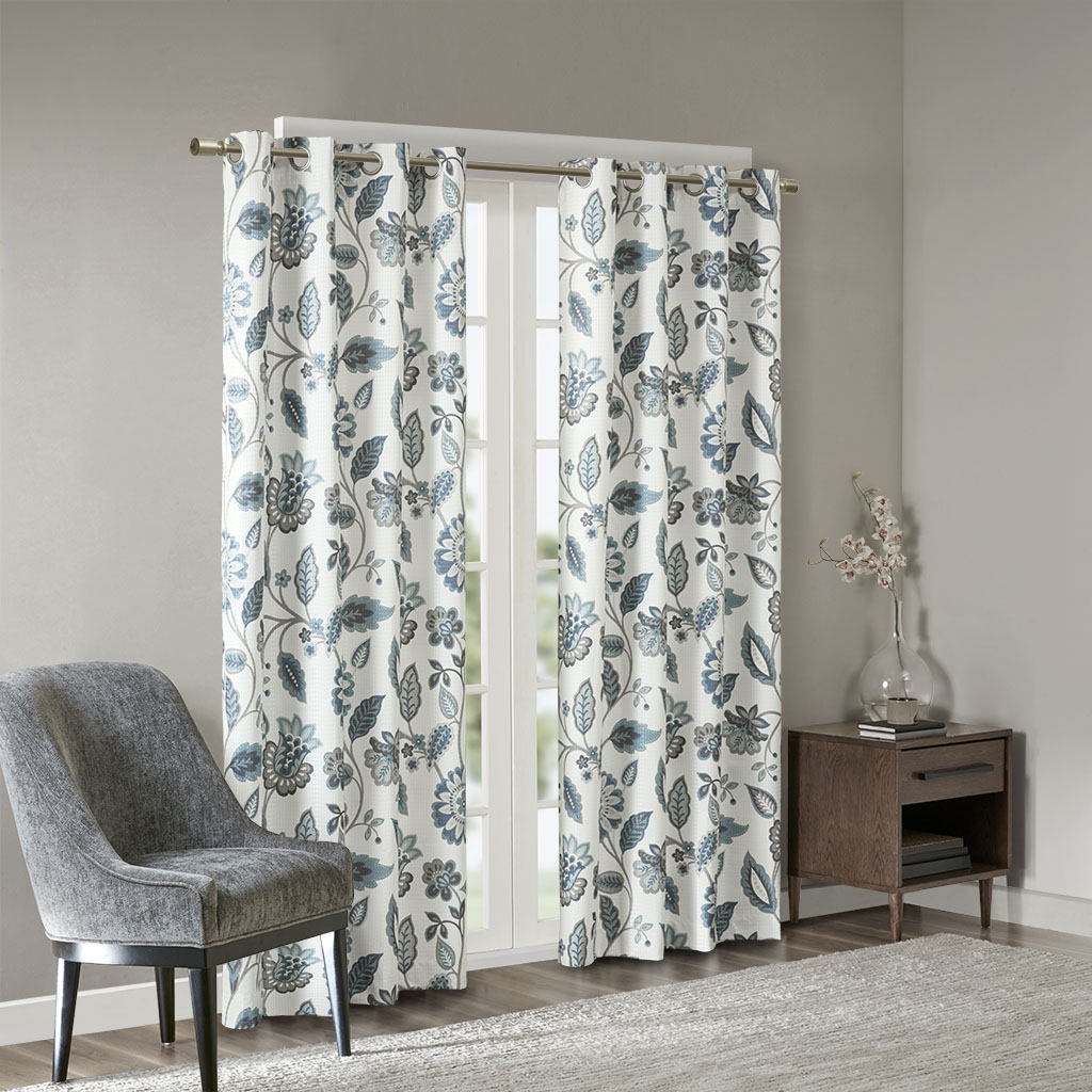 

SunSmart - Camille Jacquard Printed Room Darkening Panel - Aqua - 50x95