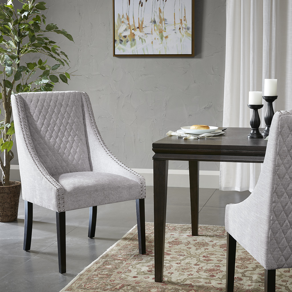 

Madison Park - Sophia Dining Chair (set of 2) - Gray/Silver - See below