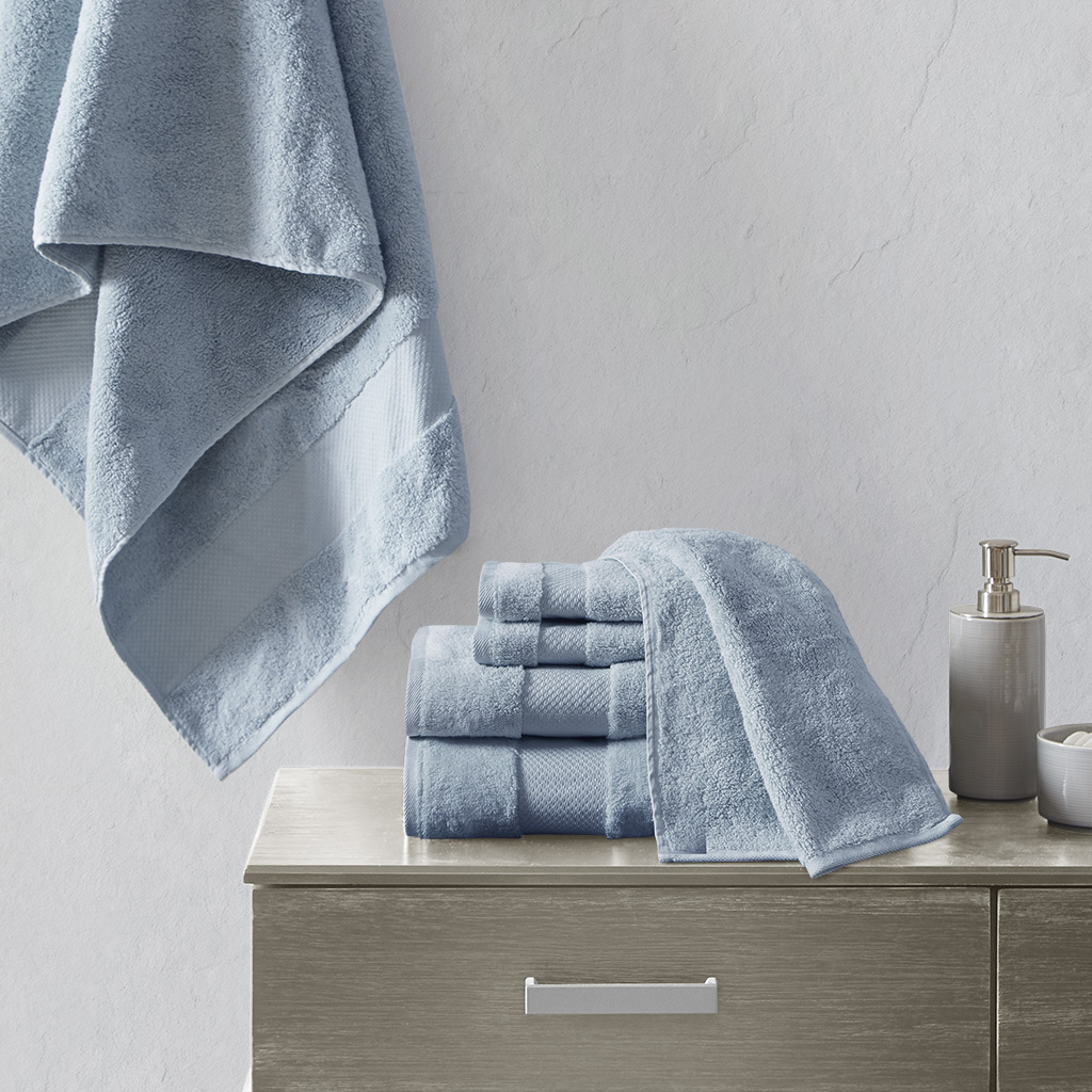 

Madison Park Signature - Turkish 6 Piece Bath Towel Set - Blue - See below