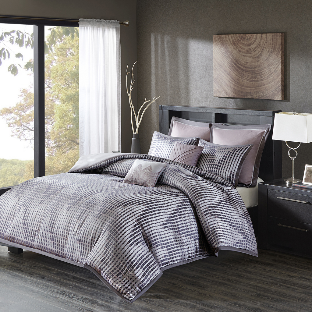 

Madison Park - Ashton 7 Piece Jacquard Duvet Cover Set - Lavender - King/Cal King