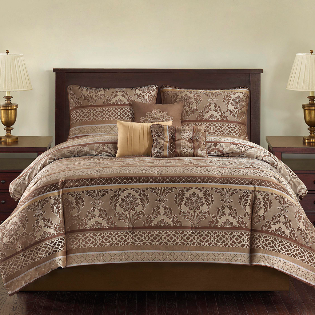 

Avenue 8 - MS Bellagio 7 Piece Comforter Set - Brown - Full