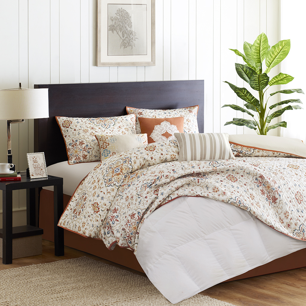 

Madison Park - Tissa 6 Piece 2-in-1 Duvet Set - Ivory - King/Cal King